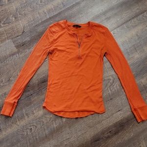 4/$25 Ralph Lauren ribbed long sleeved shirt with zipper detail Medium